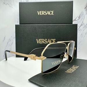 NEW VERSACE Gold Metal Sunglasses